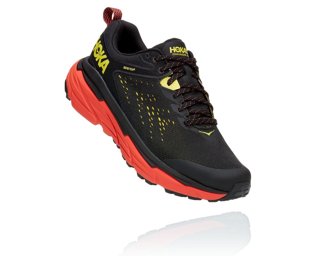 Hoka One One Challenger Atr 6 Gore-Tex South Africa - Mens Trail Running Shoes - Black / Green,LJVBC